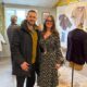Theodore Panagiotidis, Sew Positive Trustee, with the charity's CEO Melissa Santiago Val at the exhibition